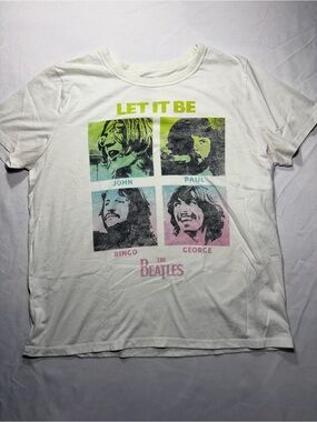 The Beatles White Tee with Black Apple Logo